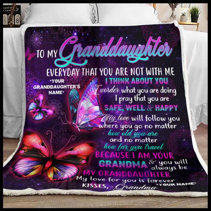 Details about   CUSTOM BLANKET TO MY GRANDDAUGHTER PERSONAL Quilt Fleece blanket Printing in US 