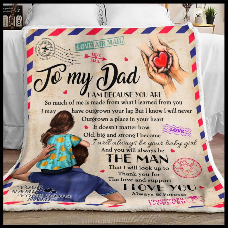 Customized Love Tree From Daughter To My Dad Blanket You Are The World Dad Gift 